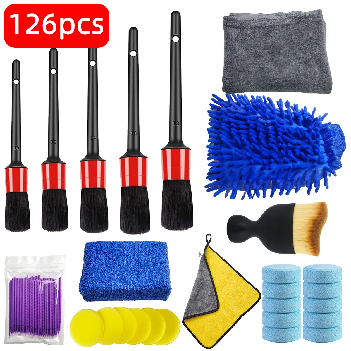 Dirt Brush Interior - 126 Parçalı Araç Detay Temizleme Seti,