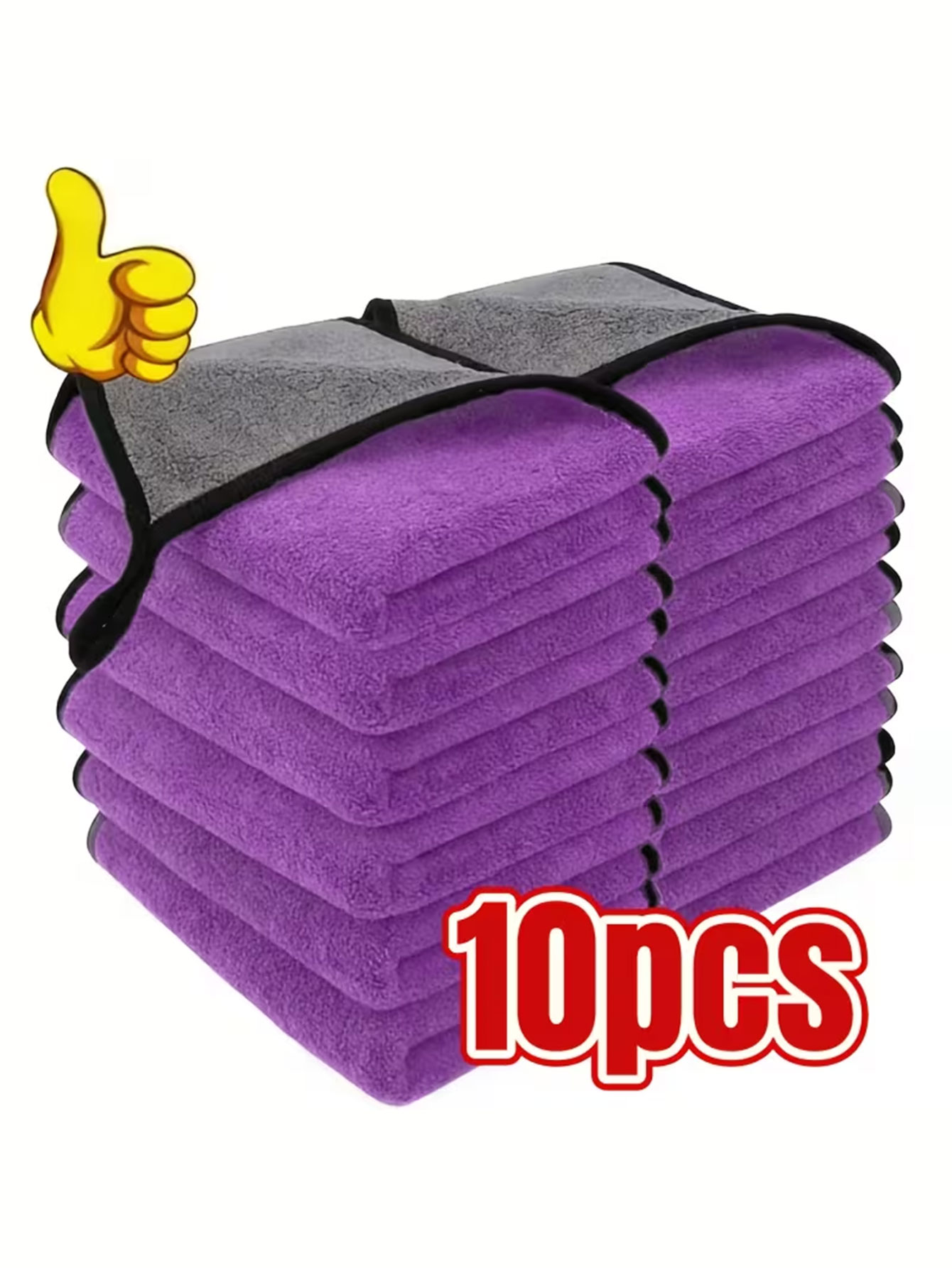 Microfiber Towel Detailing - 10'lu Paket Çift Taraflı Mercan Kadife