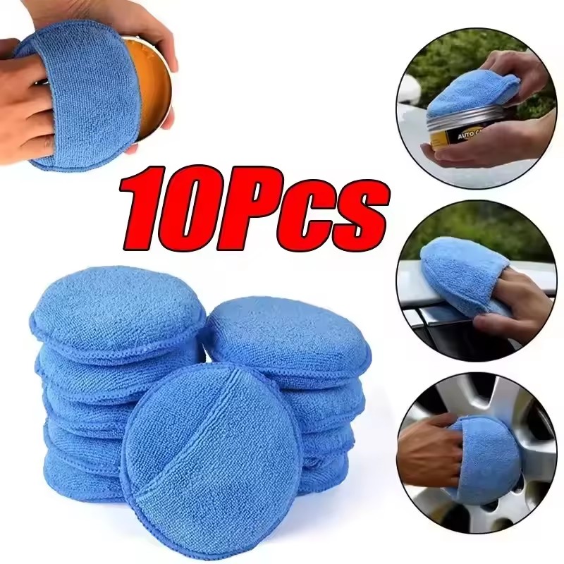 Wax Applicator Pad - 10/1 adet 5 inç mikrofiber balmumu