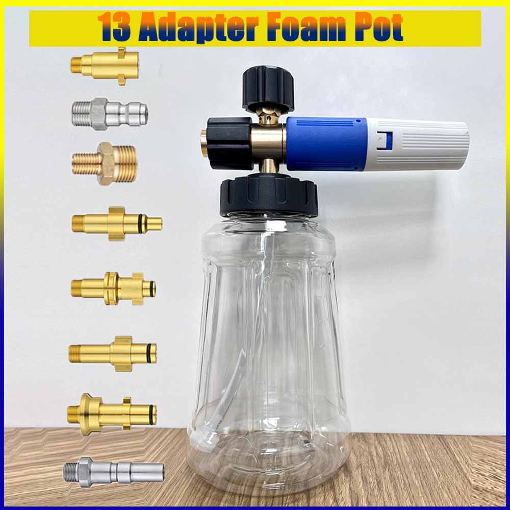 Pressure Washer Foam Gun - Çeşitli Adaptörler Şeffaf Köpük Tabancası Karcher/Bosch/Nilfisk/Lavor/Elitech